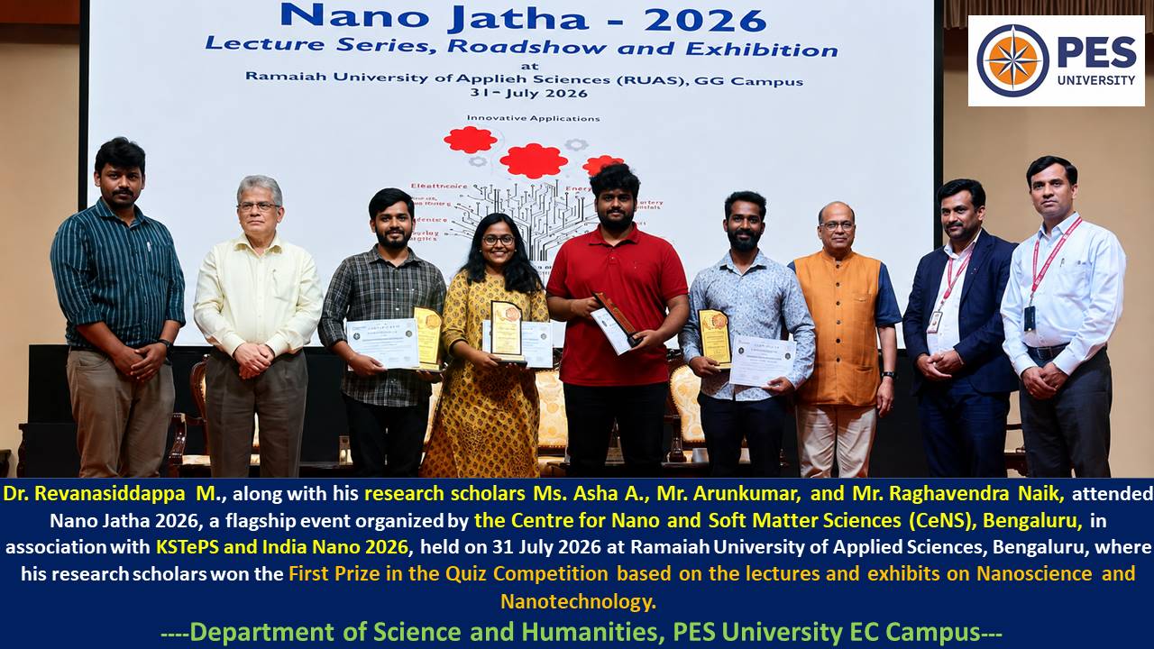 PES University Research Scholars Win First Prize at Nano Jatha 2026